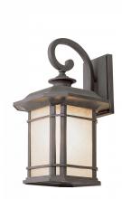  5820 RT - San Miguel Collection, Craftsman Style, Armed Wall Lantern with Tea Stain Glass Windows